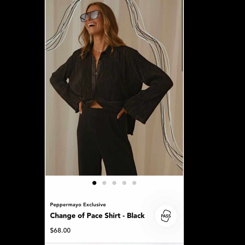 Peppermayo black ribbed button up